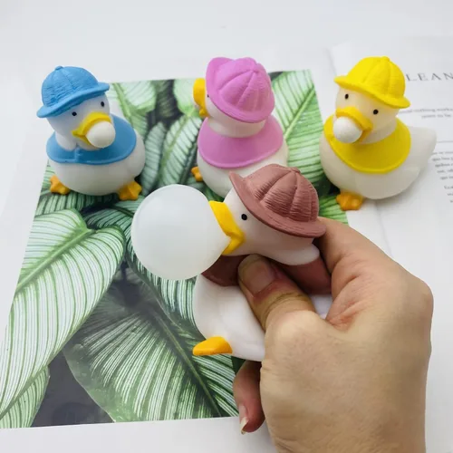 Miniatura 8 de 4 piezas de patos para apretar la bola de burbujas, juguetes para aliviar el estrés para niños y adultos, juguetes sensoriales para apretar, para 4