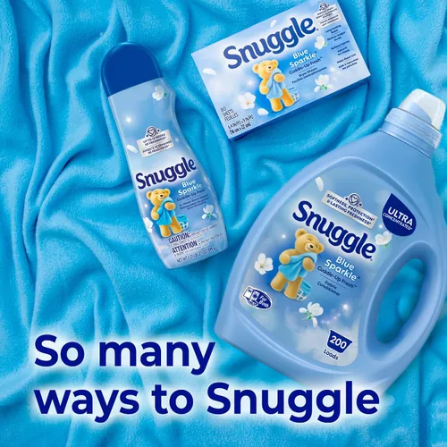 Miniatura 7 de Snuggle Líquido suavizante de tela, ultra concentrado, 80 onzas, 200 cargas medias, acondicionador de tela Blue Sparkle de larga duración, suaviza