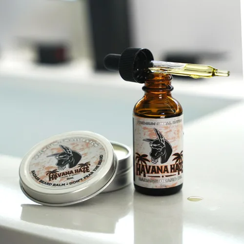 Miniatura 3 de Badass Beard Care Bálsamo para barba The Havana Haze, 2 onzas, todos los ingredientes naturales, mantiene la barba y el bigote llenos, suave