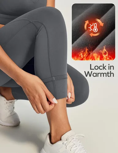 Miniatura 61 de Ewedoos - Leggings con forro de vellón y bolsillos para mujer, leggings térmicos de invierno para mujeres, pantalones de yoga y entrenamiento