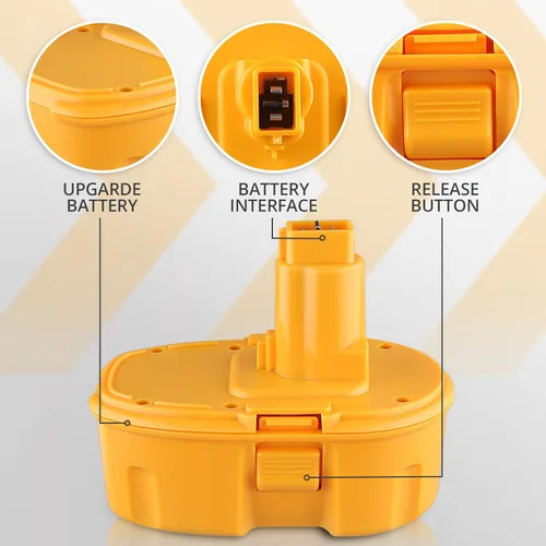 Miniatura 3 de 2 paquetes de 18 V 4.8 Ah DC9096 Ni-Mh repuesto para batería Dewalt de 18 V compatible con batería Dewalt de 18 V DW9095 DW9096 DW9099 DE9039 DE9095