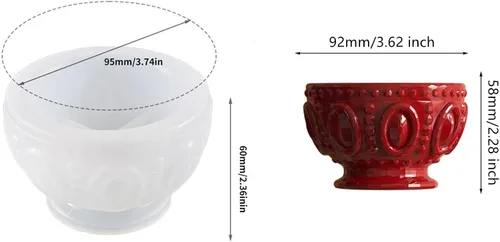 Miniatura 2 de Moldes de macetas de flores de concreto de silicona, moldes de plantador de cemento y arcilla de silicona, moldes redondos de cuenco de resina