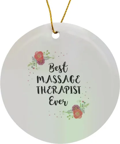 Miniatura 8 de 3dRose Adorno de copo de nieve - Floral Best Massage Therapist Ever Watercolor Pink Flower Masajista - 3 pulgadas (ORN_315966_1)