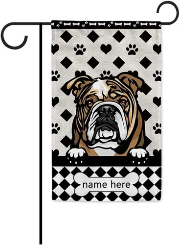 Miniatura 17 de Bandera personalizada de jardín para perro, lindo perro salchicha salchicha, lunares, búfalo, bandera a cuadros para decoración del hogar al aire