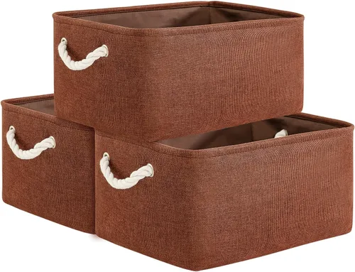 Miniatura 78 de TheWarmHome Contenedores de almacenamiento para estantes, tamaño mediano, 3 unidades, 13.8 pulgadas de largo x 9.8 pulgadas de ancho x 6.7 pulgadas