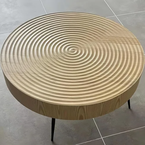Miniatura 4 de Mesa de centro para sala de estar, sofá, mesa de esquina para el hogar, mesa redonda pequeña, anillos de árbol, mesa de centro de madera maciza