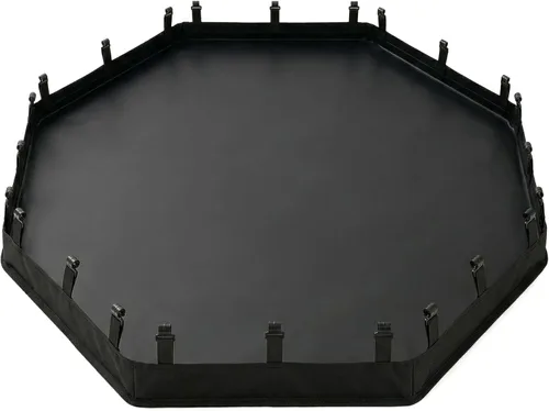 Miniatura 16 de PJYuCien Corralito octogonal para perros con cubierta superior y almohadilla inferior, bolígrafo de ejercicio plegable de metal, 8 paneles de 24
