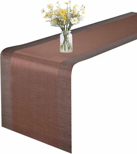 Miniatura 13 de GIVERARE Camino de mesa, 12 x 53 pulgadas, resistente al calor, de vinilo tejido, antideslizante, lavable, fácil de limpiar, cubierta de plástico