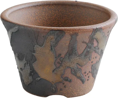 Miniatura 8 de Wazakura Serie Banko - Maceta de bonsái pequeña de cerámica, hecha a mano, con orificio de drenaje, 4.3 pulg (110 mm), fabricada en Japón