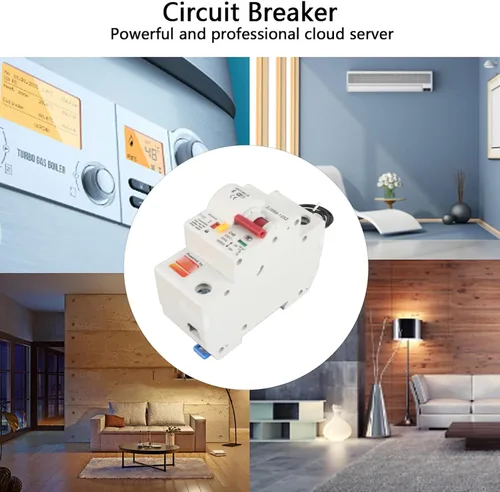 Miniatura 4 de Interruptor de circuito inteligente, AC220V PA66-DSM Interruptor remoto de la aplicación del teléfono Shell ignífugo (1P 40A)