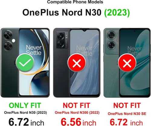 Miniatura 2 de Gritup Funda compatible con OnePlus Nord N30 5G con cubierta deslizante para cámara y protector de pantalla (paquete de 2), soporte de anillo Negro