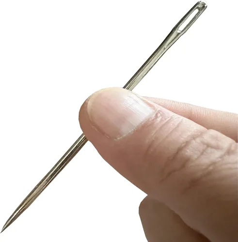 Aguja de tapicería profesional de 0.118 pulgadas de grosor, agujas de coser a mano de ojo grande para proyectos de costura y manualidades (4