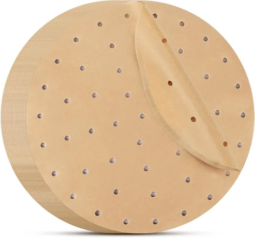 Miniatura 13 de Beasea Papel pergamino para freidora de aire de 11 pulgadas, 200 piezas de papel pergamino perforado blanco desechable para freidora de aire y cesta
