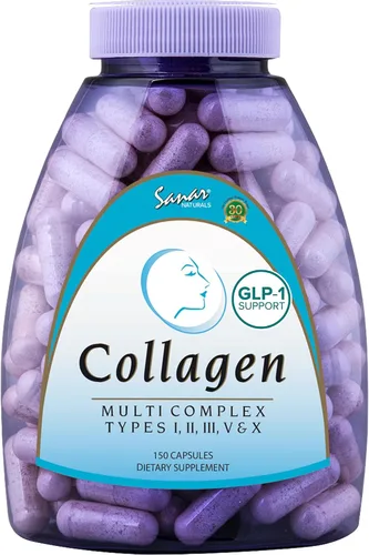 Sanar Naturals Píldoras de colágeno múltiple - Tipo I, II, III, V, X - Fuerza extra para cabello, piel, uñas y articulaciones - Colágeno hidrolizado