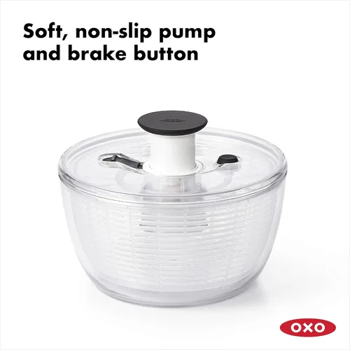 Miniatura 7 de OXO Good Grips - Báscula de alimentos de acero inoxidable de 11 libras con pantalla extraíble y OXO Good Grips - Molinillo de ensalada grande, 6.22