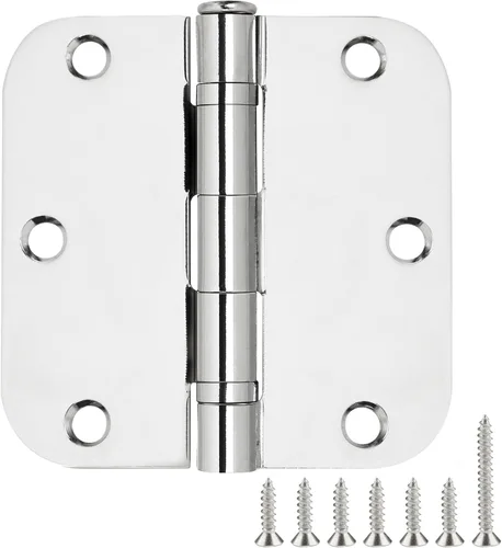 Miniatura 17 de Paquete de 12 bisagras redondeadas para puerta, con radio de 5/8 de pulgada, negro mate, 3.5 x 3.5 pulgadas Negro mate redondeado