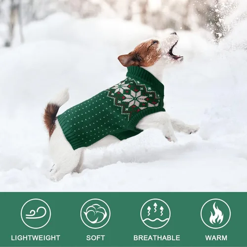 Miniatura 4 de Kuoser Suéter de Navidad para perro, suéteres de Navidad suaves y cálidos para perros pequeños, medianos y grandes, niño niña, suéter cómodo