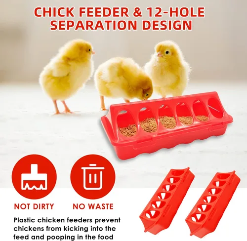 Miniatura 3 de Kit de comedero y bebedero para pollitos GIFANK con lámpara de calor de 75W, percha para pollitos, comedero para aves de corral con tapa abatible