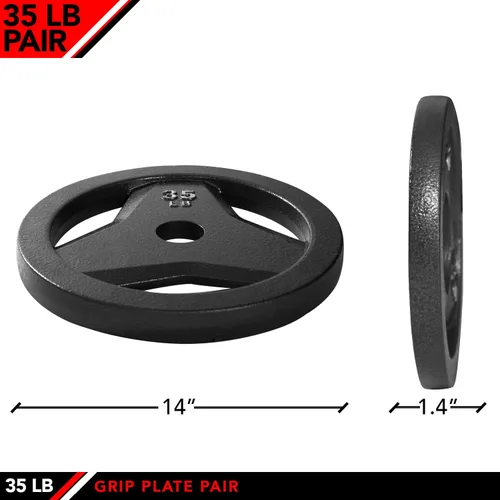 Miniatura 2 de JFIT Olympic 2 Inch Grip Plates and Bumper Plates for Barbell - Single Weights or Sets of 2 (Muliple Weights)