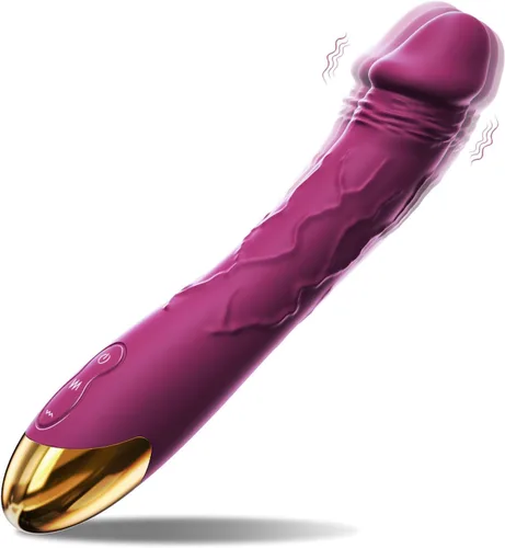 Vibrador realista de 7.6 pulgadas para mujeres, 10 potentes modos de vibración para estimulación del clítoris y punto G, juguetes sexuales