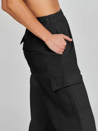 Miniatura 5 de ANRABESS Pantalones deportivos tipo cargo para mujer, casuales, holgados, de forro polar, de cintura alta, pantalones atléticos para descansar