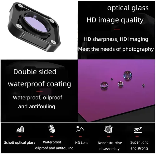 Miniatura 3 de QKOO Filtro submarino para buceo rojo/rosa/magenta para GoPro Hero 13 12 11 10 9 negro