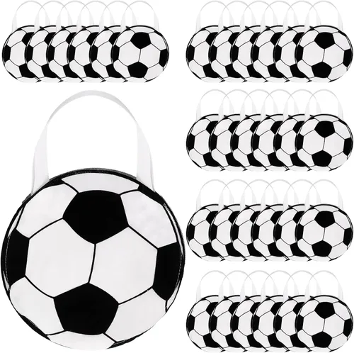 Aoriher 48 bolsas de regalo de fútbol de 9.84 x 9.84 pulgadas, bolsas de regalo de fútbol reutilizables no tejidas para deportes, cumpleaños, 2026,