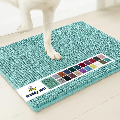 Miniatura 20 de Muddy Mat® Mostrado en la televisión - Tapete de microfibra súper absorbente para puerta de perro para patas fangosas, antideslizante y lavable