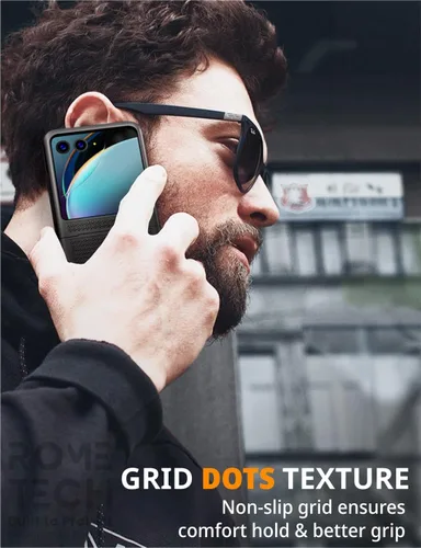 Miniatura 6 de Funda diseñada para Motorola Razr+ (2023) con funda de clip para cinturón, funda con función atril, color negro (Dotos)