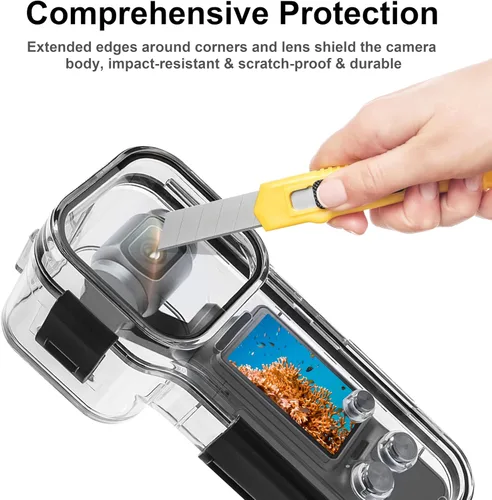 Miniatura 6 de FitStill Funda de buceo impermeable compatible con DJI Osmo Pocket 3,147FT/45M carcasa protectora subacuática con soporte de montaje Pocket3 Kit