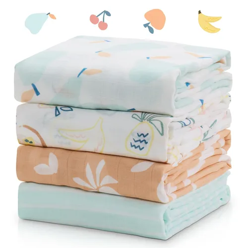 Miniatura 13 de Momcozy Mantas de muselina para bebé, suaves y sedosas de 47 x 47 pulgadas, mantas transpirables para envolver al recién nacido, para niños y niñas