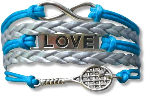 Infinity Collection Pulsera de raqueta de tenis, joyería de raqueta de tenis para niñas y mujeres, regalos de tenis para jugadores de tenis, regalos