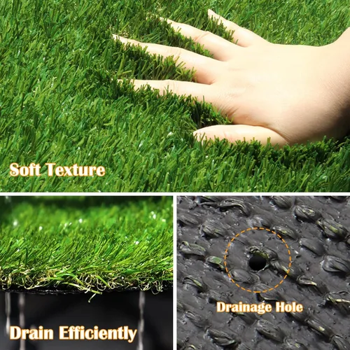 Miniatura 3 de Weidear Hierba artificial de 3 pies x 3 pies, alfombra de césped artificial de 1.38 pulgadas, alfombra de césped sintético de 4 tonos, césped