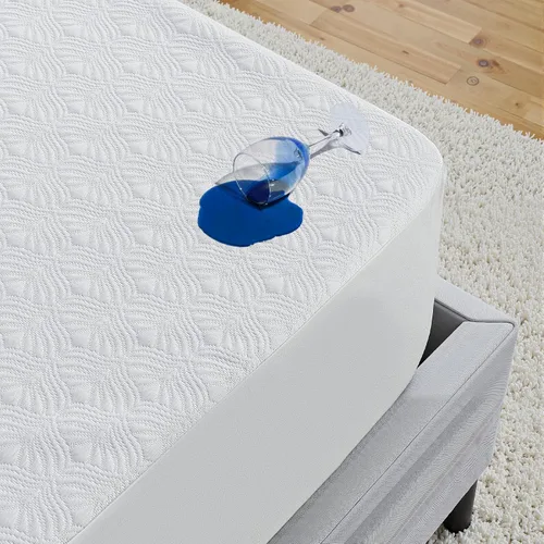 Protector de colchón impermeable tamaño Queen, funda de cama de bolsillo elástico profundo, lavable a máquina, suave, transpirable, sin ruido,