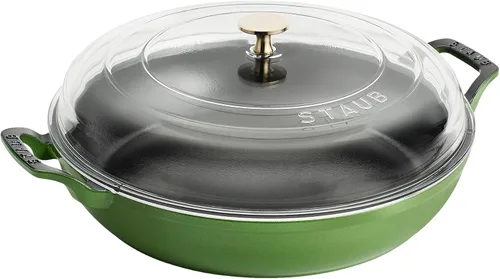 Miniatura 12 de STAUB - Cazuela de hierro fundido de 3.5 cuartos con tapa de cristal, color lila