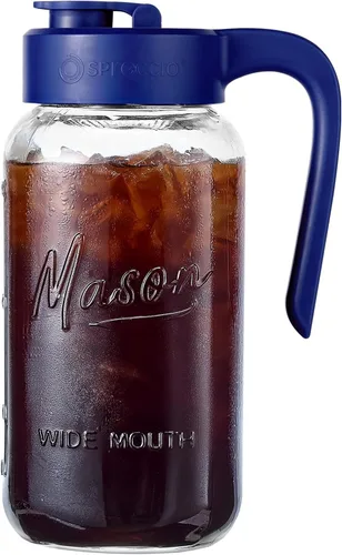 Miniatura 10 de Jarra Mason con Tapa - Jarra de Vidrio Hermética y a Prueba de Fugas con Tapa, Perfecta para Leche Materna, Infusión en Frío y Té de Sol, 2 Quart