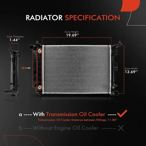 Miniatura 2 de A-Premium Radiador de refrigerante del motor con enfriador de aceite de transmisión compatible con Saab 9-3 1999-2002 900 1991-1998, repuesto #