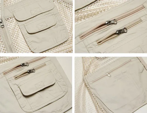 Miniatura 4 de Flygo Chaleco de malla de secado rápido para hombre con múltiples bolsillos