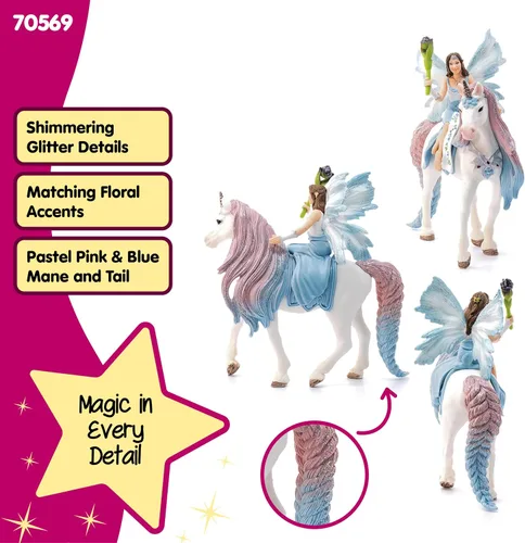 Miniatura 3 de Schleich Bayala - Figura de hada Eyela de 3 piezas con figura de unicornio de princesa, figura de hadas de fantasía con varita mágica, juguete