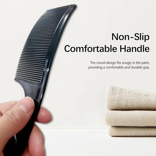 Miniatura 6 de Juego de 3 piezas de peine de peluquero curvado en negro, blanco, gris: perfecto para cortes de pelo profesionales y peinado, diseño ergonómico