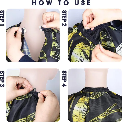 Miniatura 6 de Capa impermeable para barbero para hombres - Capa de corte de pelo para cortes de cabello, salón y adultos - Suministros y accesorios para barberos