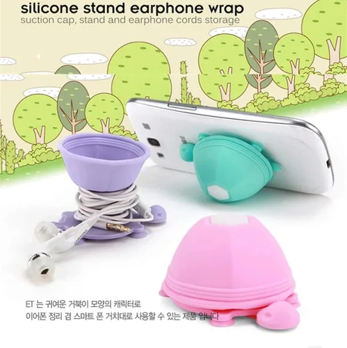 Miniatura 2 de Lindo estuche para auriculares, organizador de tortugas sin enredos, accesorios de almacenamiento de auriculares, funda para colgar (azul)