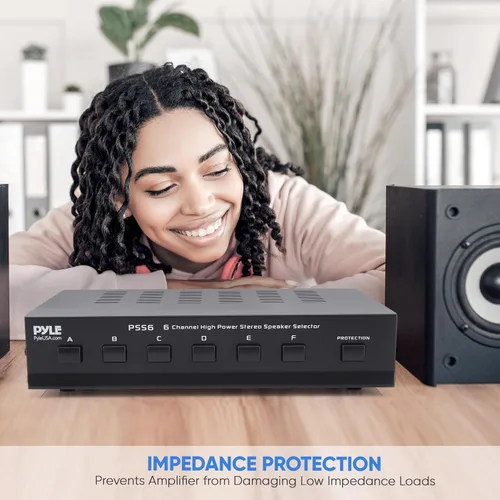 Miniatura 4 de Pyle Home Premium Nuevo y Mejorado Selector de Interruptores de Altavoces de 6 Zonas y 6 Canales, Caja de Distribución Hub para Amplificador Estéreo
