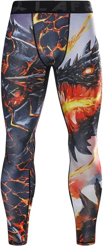 Miniatura 5 de LAFROI Mallas de compresión de secado rápido para hombre, leggings de cintura YSK08