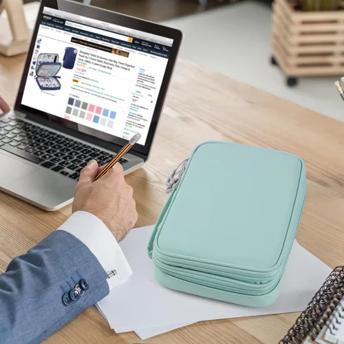 Miniatura 5 de Bevegekos Funda para accesorios para tablet, organizador de electrónica grande de viaje para cargadores y cables, tabletas de 7.9 pulgadas