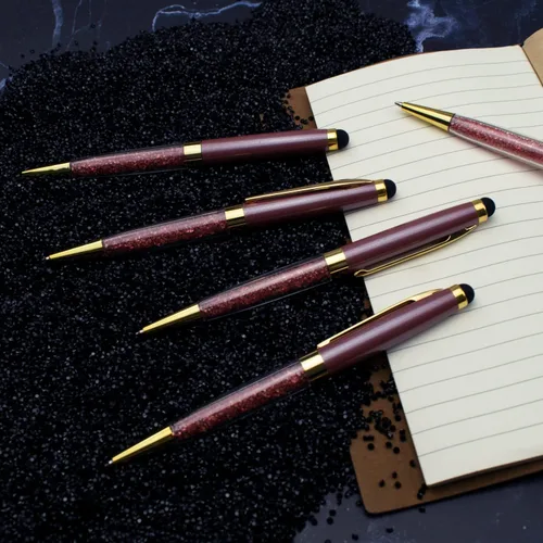 Miniatura 2 de Ancolo Bolígrafos grabados de lujo con punta de lápiz capacitivo, repuestos de tinta negra de cristal, bolígrafos de calidad, personalizados