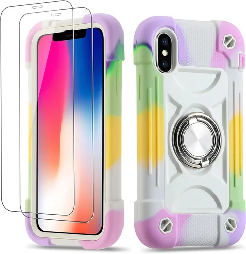 Miniatura 63 de Funda para iPhone Se3/iPhone Se2, iPhone 6/6S, iPhone 7/iPhone 8 de 4.7 pulgadas con soporte de anillo, con 2 protectores de pantalla resistentes