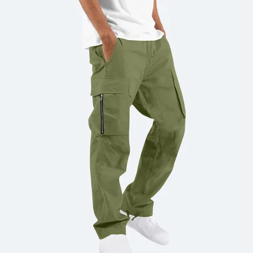 Miniatura 2 de Dademeo Pantalones de carga para hombre, para exteriores, senderismo, pierna recta, tácticos, cómodos, atléticos, con múltiples bolsillos