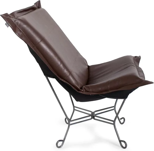 Miniatura 5 de Howard Elliott Collection Avanti Pecan - Silla de asiento oscilante con funda, silla multiusos de mariposa con marco de titanio, muebles de patio