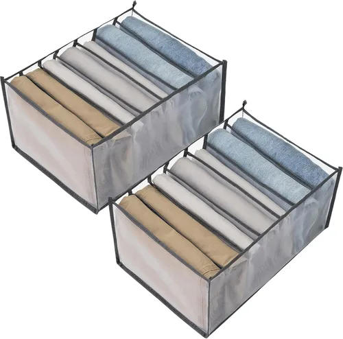 Miniatura 7 de Cosmos 2 organizadores de ropa plegables para armario, cajones de ropa de malla transpirable, caja organizadora de ropa para calcetines, ropa